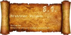Brettner Vilmos névjegykártya